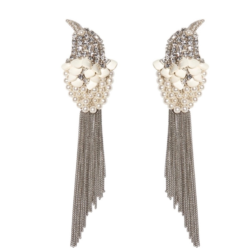 “HOST PICK” Mignonne Gavigan Signature Bird Earrings White and pearls